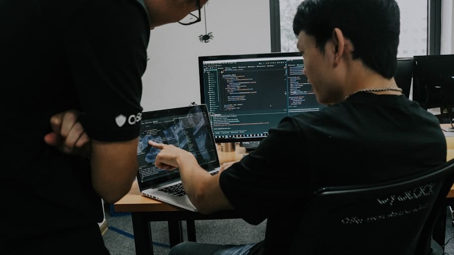Web developer working