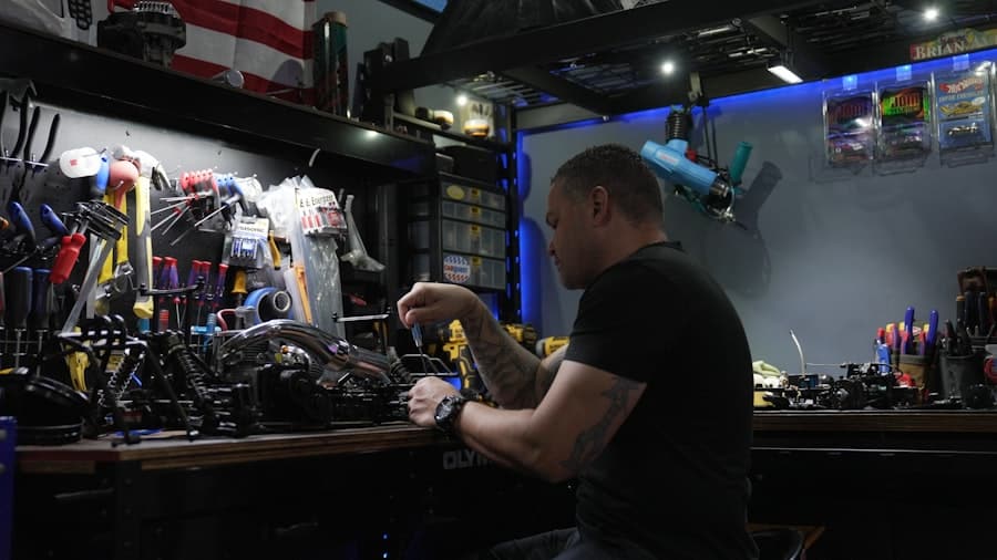 Technician repairing smartphone
