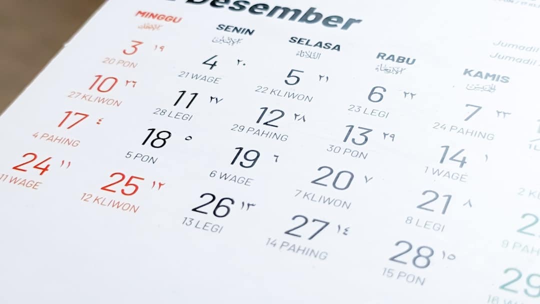 Photo Car maintenance calendar